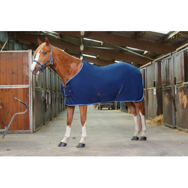 Chemise polaire Riding World avec sursangles croisées 230g Marine / bleu ciel
