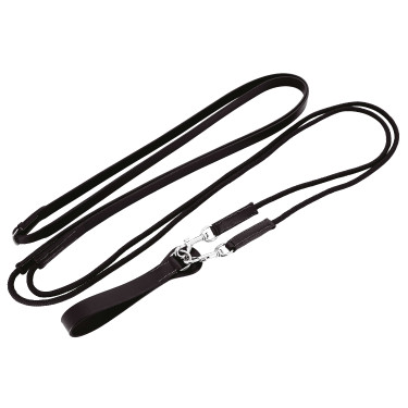 Rênes allemande cuir / corde Norton Pro Noir