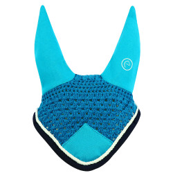 Bonnet chasse-mouches Equithème Polyfun Turquoise / marine Bleu Bonnet chasse-mouches Equithème Polyfun Turquoise / marine Bleu