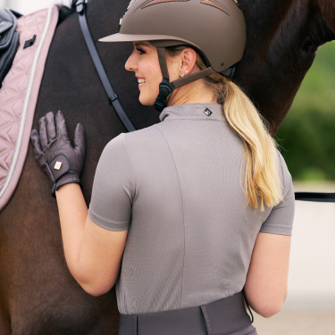 Polo manches courtes Imperial Riding Marla femme Charbon de bois Gris