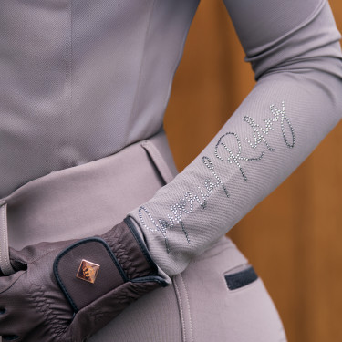 Polo manches longues Imperial Riding Parla femme Charbon de bois Gris