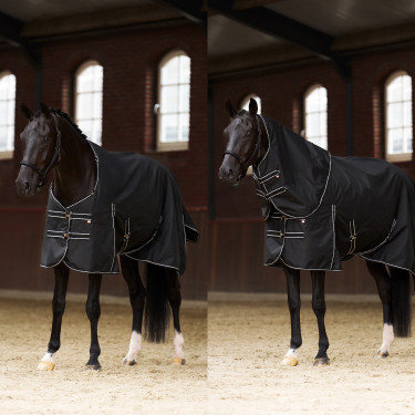 Couverture de paddock Imperial Riding Basic avec couvre-cou amovible 400gr Noir Couverture de paddock Imperial Riding Basic avec couvre-cou amovible 400gr Noir