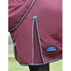 Couverture ComFiTec Essential Turnout Weatherbeeta 220g cou détachable Bordeaux / marine