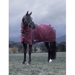 Couverture ComFiTec Essential Turnout Weatherbeeta 220g cou détachable Bordeaux / marine
