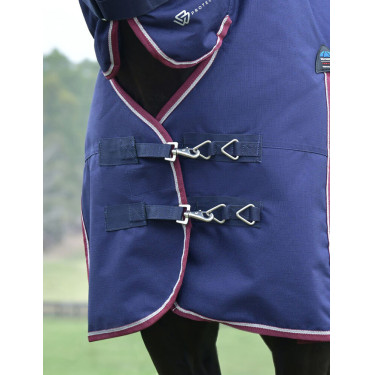 Couverture ComFiTec Essential Turnout Weatherbeeta 50g combo Marine / bordeaux Bleu