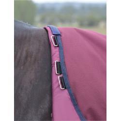 Couverture ComFiTec Essential Turnout Weatherbeeta 50g cou détachable Bordeaux / marine