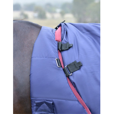 Couverture ComFiTec Essential Turnout Weatherbeeta 50g cou détachable Marine / bordeaux Bleu Couverture ComFiTec Essential Turnout Weatherbeeta 50g cou détachable Marine / bordeaux Bleu
