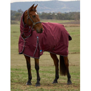 Couverture ComFiTec Prelim Turnout Weatherbeeta Combo 0g Bordeaux / marine