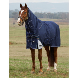 Couverture ComFiTec Ultra Turnout Weatherbeeta cou détachable 100 g Marine Bleu marine