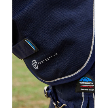 Couverture ComFiTec Ultra Turnout Weatherbeeta cou détachable 100 g Marine Bleu marine