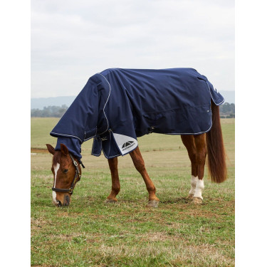 Couverture ComFiTec Ultra Turnout Weatherbeeta cou détachable 100 g Marine Bleu marine
