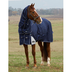 Couverture ComFiTec Ultra Turnout Weatherbeeta cou détachable 100 g Marine Bleu marine