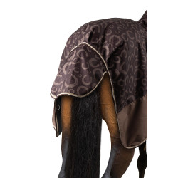 Couverture d'extérieur légère Glasgow avec couvre-encolure Horze Prune au chocolat Couverture d'extérieur légère Glasgow avec couvre-encolure Horze Prune au chocolat