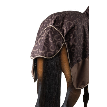 Couverture d'extérieur légère Glasgow avec couvre-encolure Horze Prune au chocolat Couverture d'extérieur légère Glasgow avec couvre-encolure Horze Prune au chocolat