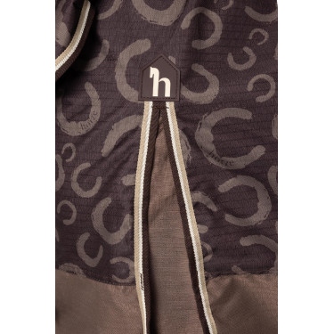 Couverture d'extérieur légère Glasgow avec couvre-encolure Horze Prune au chocolat Couverture d'extérieur légère Glasgow avec couvre-encolure Horze Prune au chocolat