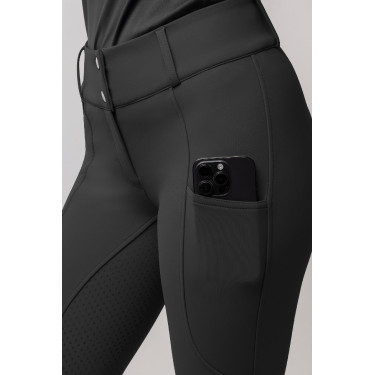 Pantalon d'équitation thermique Horze Grand Prix Pro grip intégral femme Noir