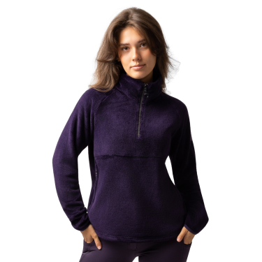 Pull en polaire anorak femme Horze Frieda Morelle noire