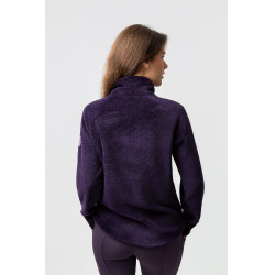 Pull en polaire anorak femme Horze Frieda Morelle noire