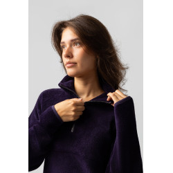 Pull en polaire anorak femme Horze Frieda Morelle noire