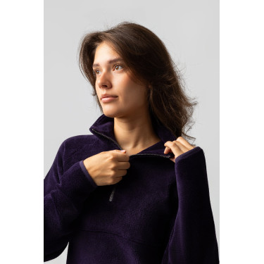 Pull en polaire anorak femme Horze Frieda Morelle noire