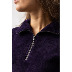 Pull en polaire anorak femme Horze Frieda Morelle noire