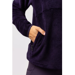 Pull en polaire anorak femme Horze Frieda Morelle noire