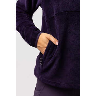 Pull en polaire anorak femme Horze Frieda Morelle noire