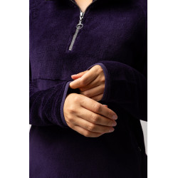 Pull en polaire anorak femme Horze Frieda Morelle noire