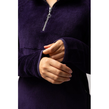 Pull en polaire anorak femme Horze Frieda Morelle noire