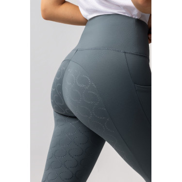 Legging thermique full grip femme Horze Gillian Gris orage