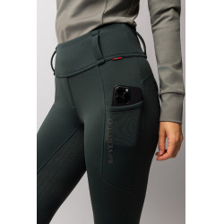 Pantalon thermique de compression fond intégral femme B Vertigo Chiara Vert scarabé