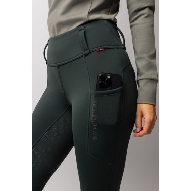 Pantalon thermique de compression fond intégral femme B Vertigo Chiara Vert scarabé