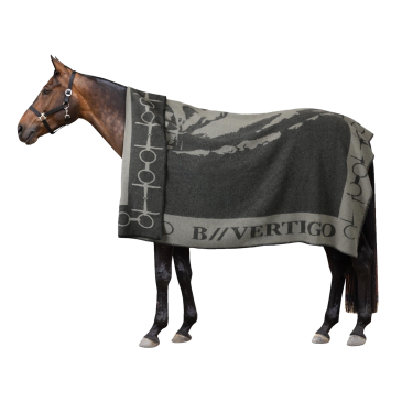 Couverture imprimée avec cheval et mors B Vertigo Beauté noir