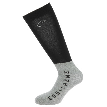 Chaussettes Equithème Compet 2 paires Noir / gris clair