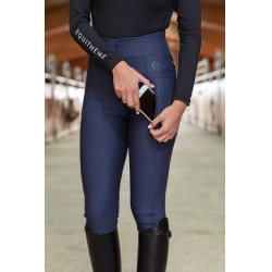 Pantalon softshell Equithème Dolomyt fond silicone Bleu marine