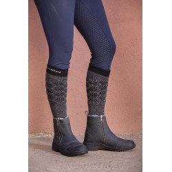 Chaussettes Equithème Snow Gris chiné / rose