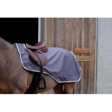 Couvre-reins Equithème Tyrex 1200D recyclé doublé polaire Taupe Marron