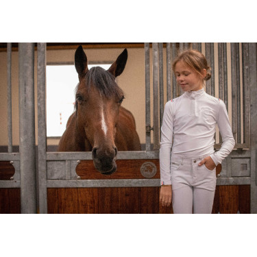 Polo de concours Eden by PL Bruges Blanc / galon bleu blanc rouge