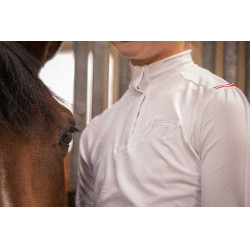 Polo de concours Eden by PL Bruges Blanc / galon bleu blanc rouge