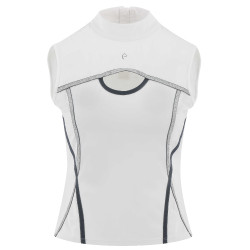 Polo Equithème Puebla sans manches Blanc / gris Polo Equithème Puebla sans manches Blanc / gris