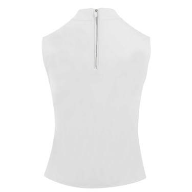 Polo Equithème Puebla sans manches Blanc / gris Polo Equithème Puebla sans manches Blanc / gris