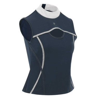 Polo Equithème Puebla sans manches Marine / gris Bleu