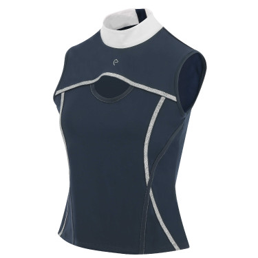 Polo Equithème Puebla sans manches Marine / gris Bleu