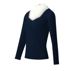 Polo Equithème Cabourg manches longues Bleu marine