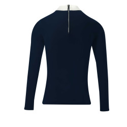 Polo Equithème Cabourg manches longues Bleu marine