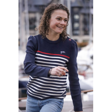Pull Pénélope x Saint James Maelle Marine / écru / rouge Motifs