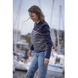 Pull Pénélope x Saint James Maelle Marine / écru / rouge Motifs