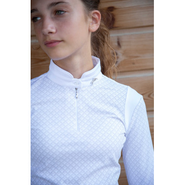 Polo concours Seville Pénélope manches longues Blanc