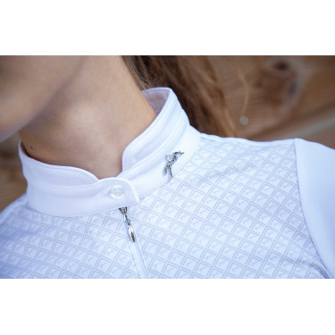 Polo concours Seville Pénélope manches longues Blanc