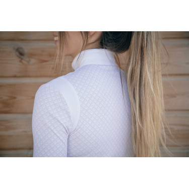 Polo concours Seville Pénélope manches longues Blanc